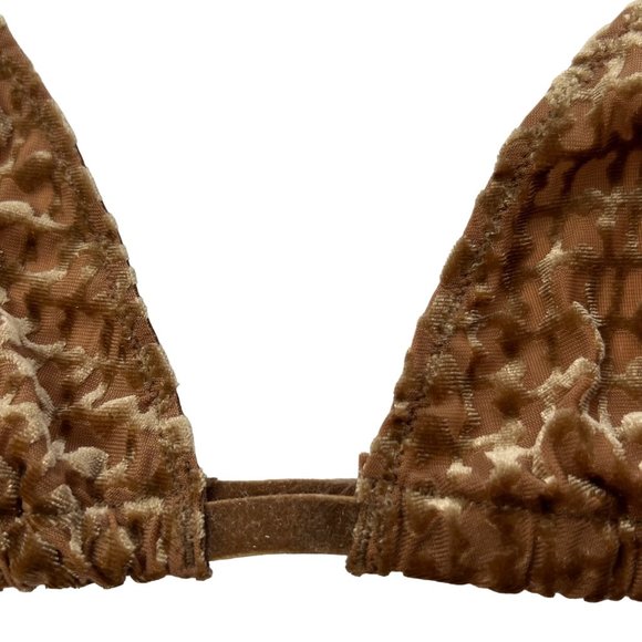 SKIMS Velvet Burnout Triangle Bralette Chai Womens Small‎ - Picture 3 of 9